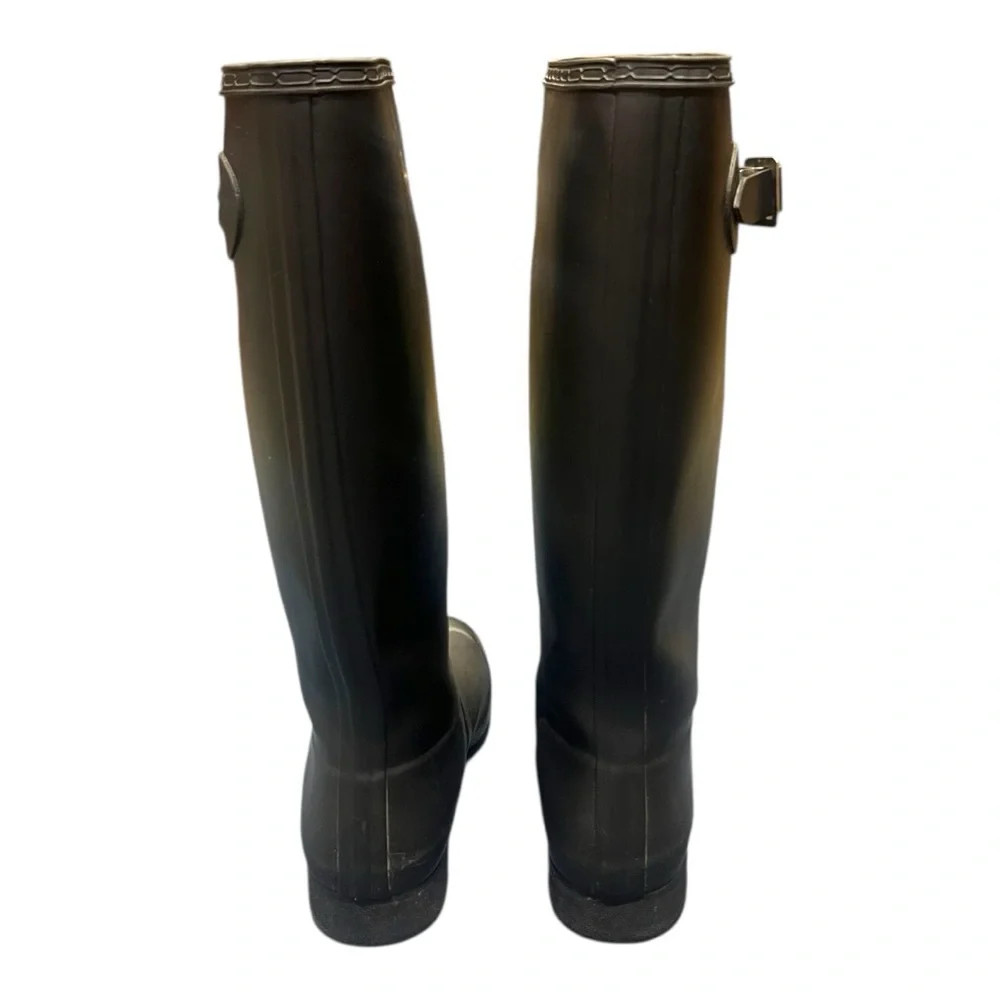 Hunter Original Tall Black Matte Rain Boots Womens Size‎ 7 Wellington Boots